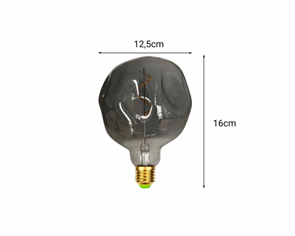 Lustre ampoule géante au verre déstructuré, vue 2