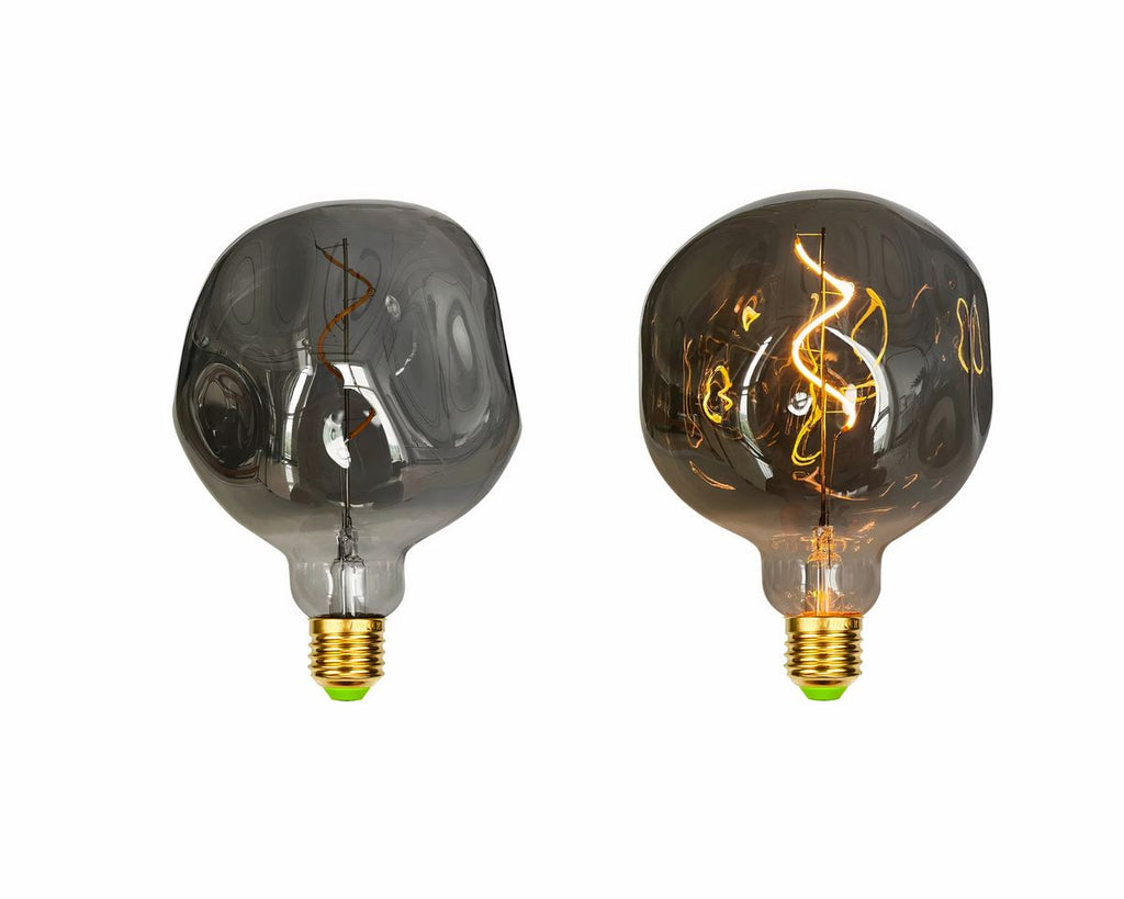 Lustre ampoule géante au verre déstructuré, vue 3