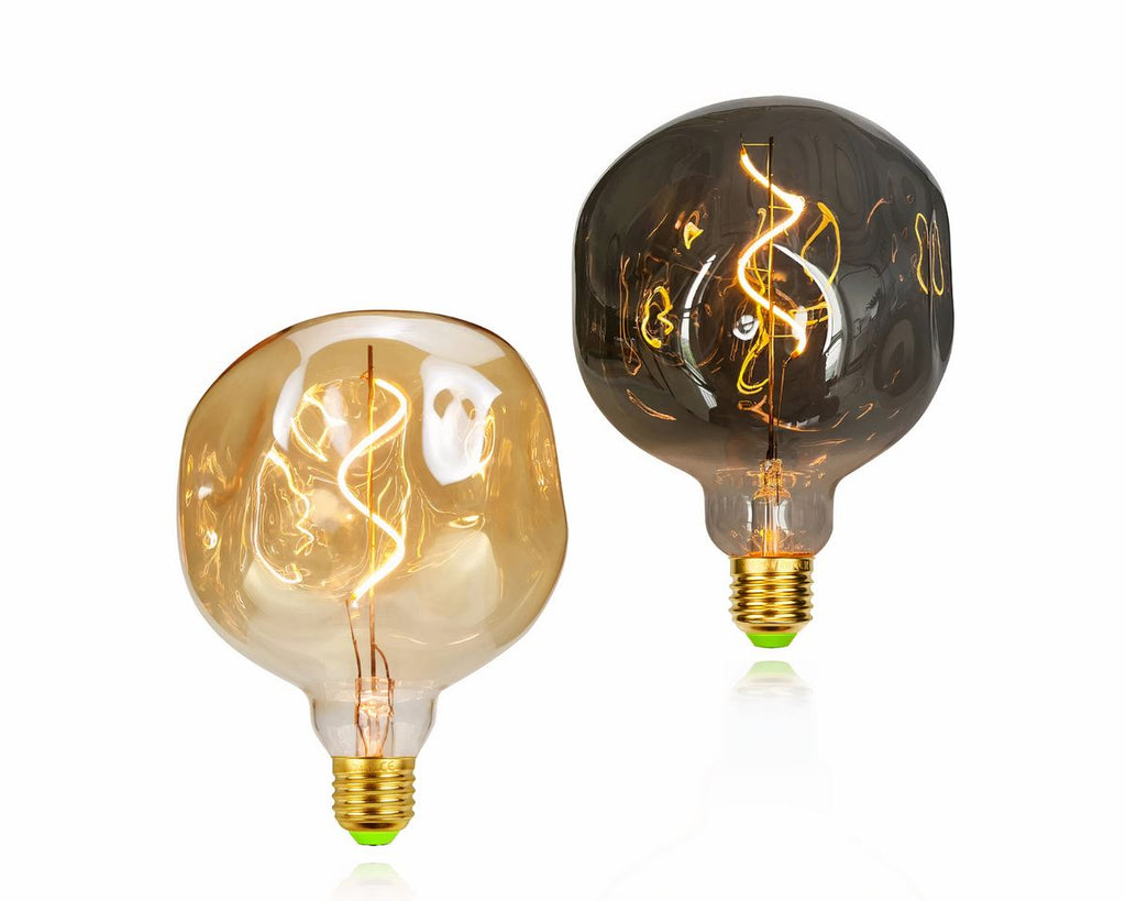 Lustre ampoule géante au verre déstructuré, vue 8