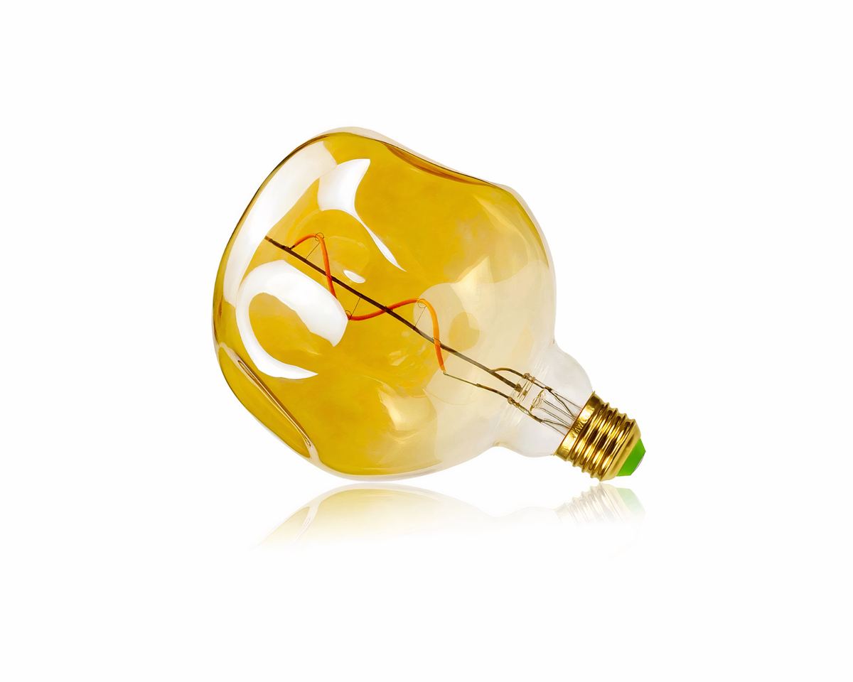 Lustre ampoule géante au verre déstructuré, vue 9