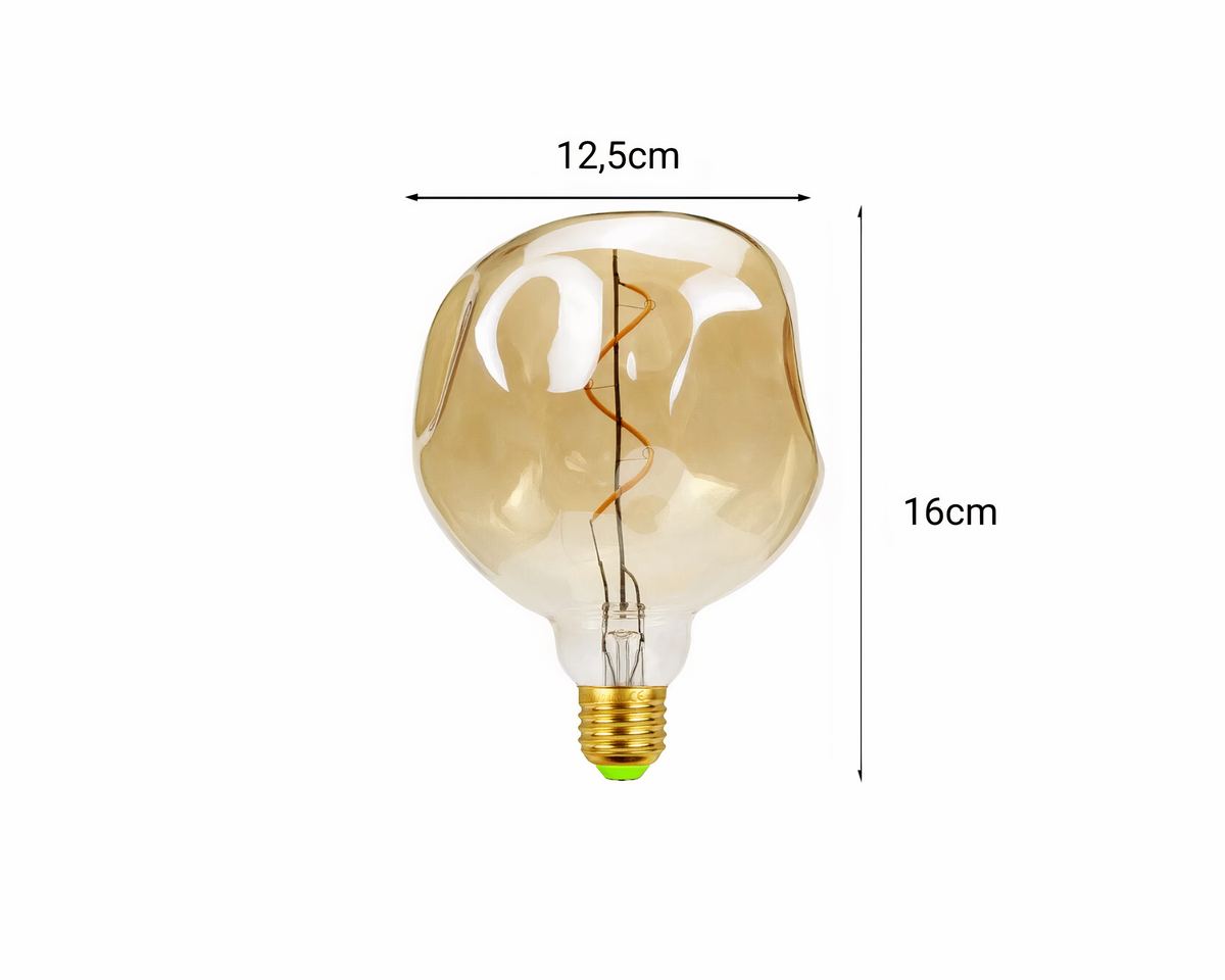 Lustre ampoule géante au verre déstructuré, vue 10