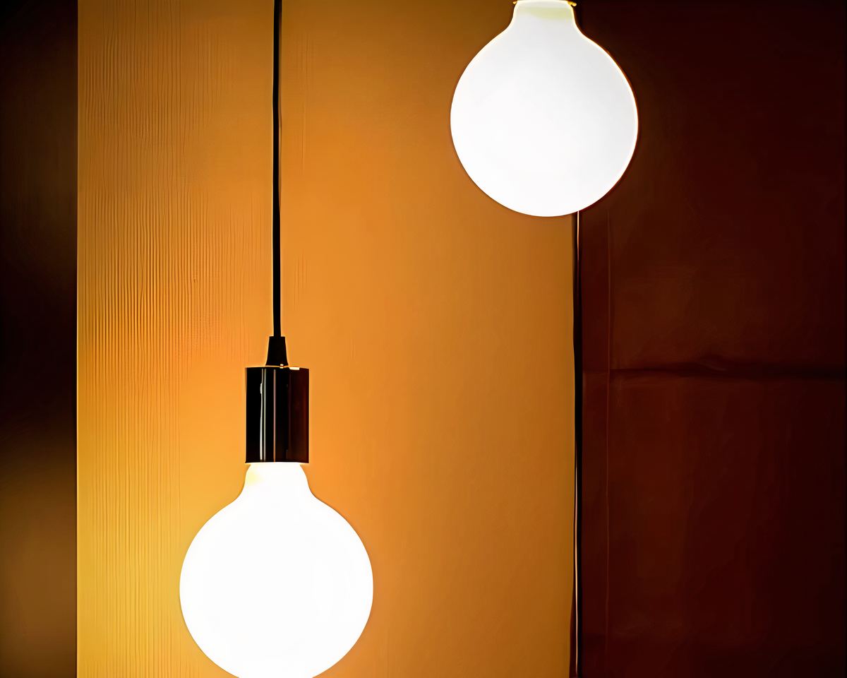Lustre ampoule géante en verre blanc, vue 4