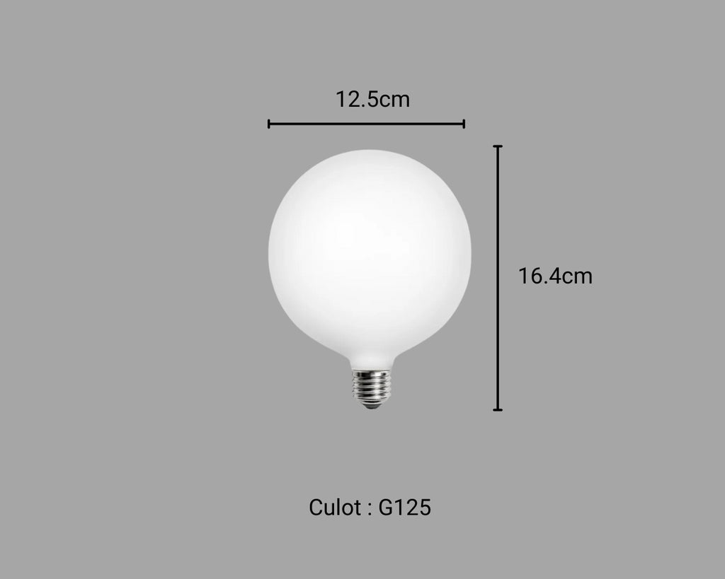Lustre ampoule géante en verre blanc, vue 11