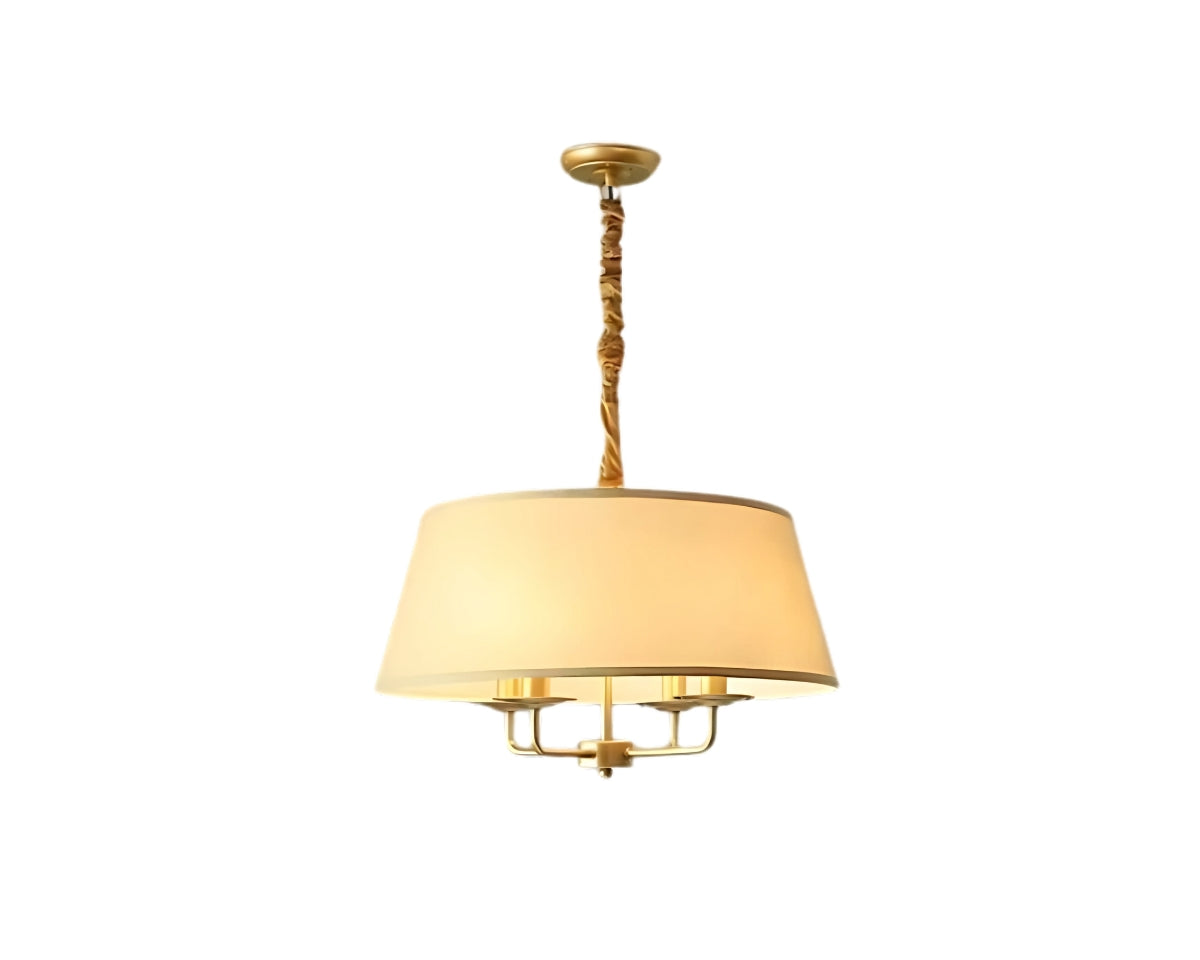 Lustre ancien à branches et abat-jours en tissu, vue 7