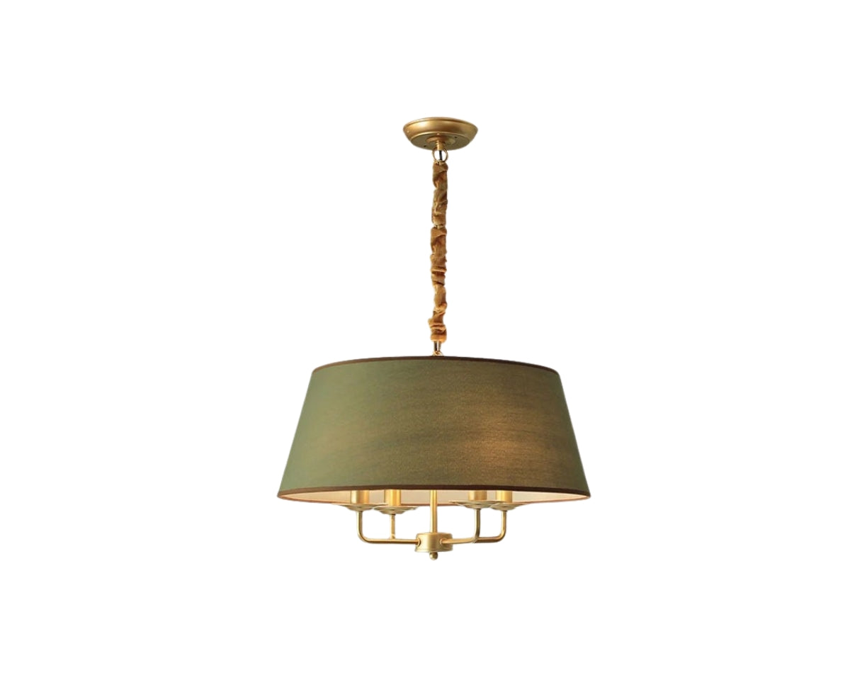 Lustre ancien à branches et abat-jours en tissu, vue 8