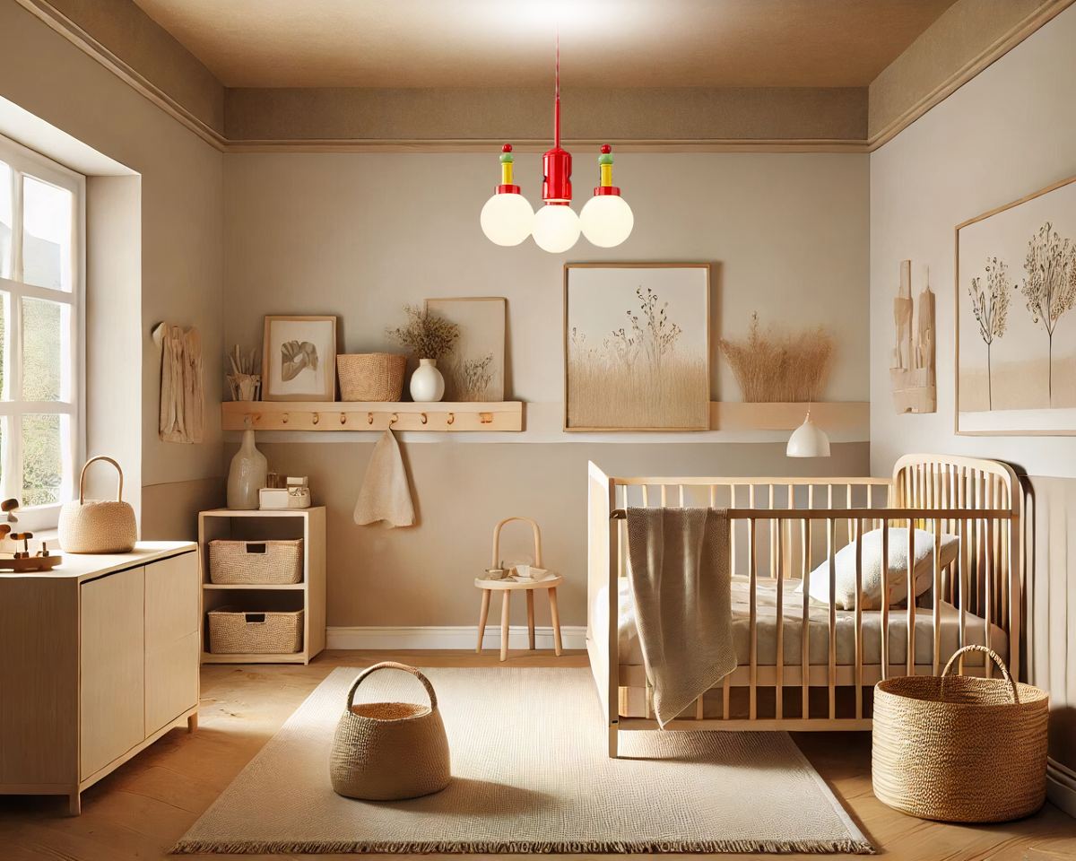 Lustre chambre de bébé multicolore façon bilboquet, vue 4