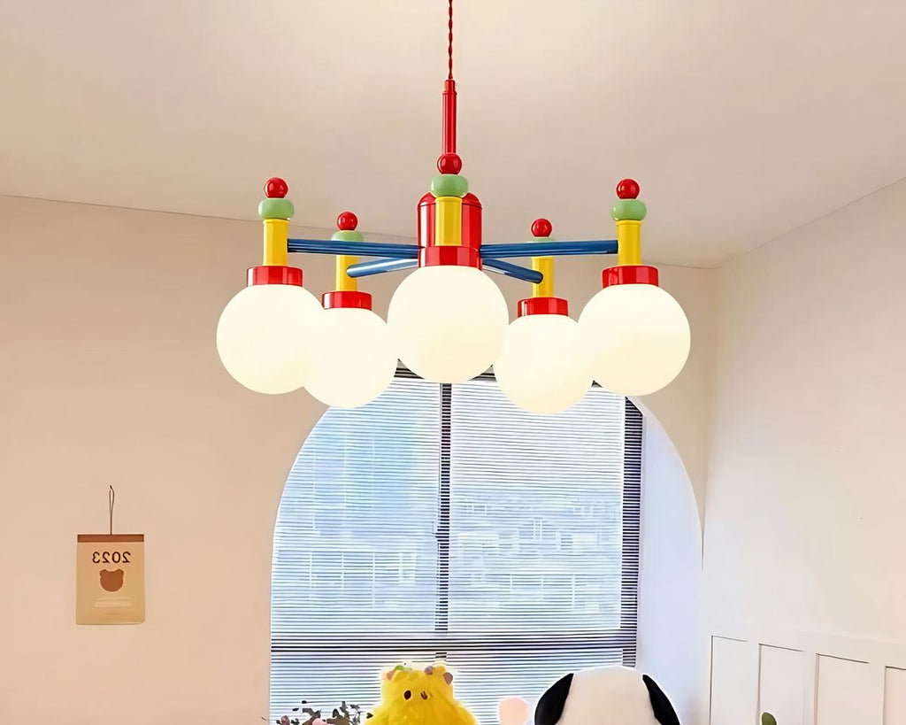 Lustre chambre de bébé multicolore façon bilboquet, vue 5