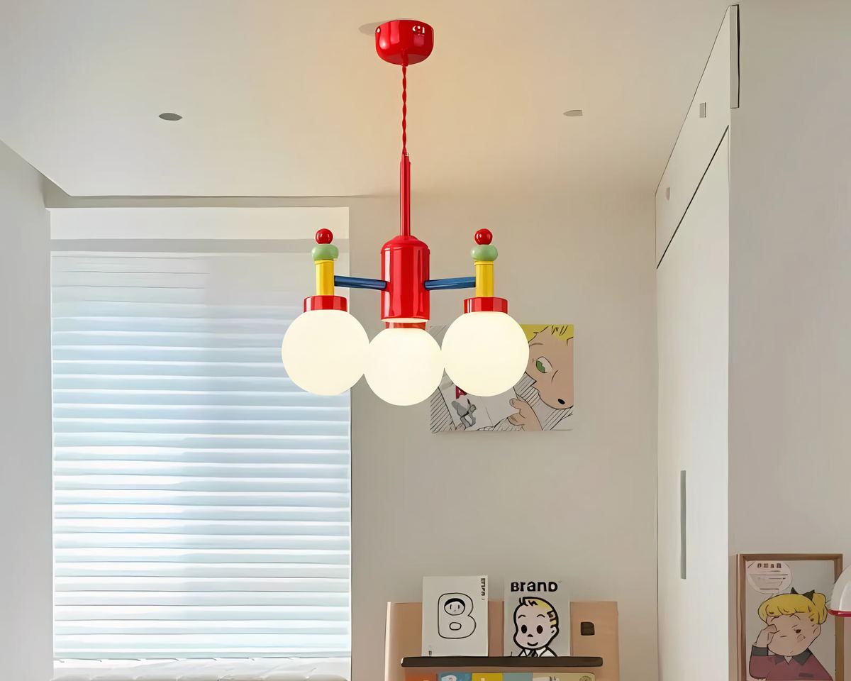 Lustre chambre de bébé multicolore façon bilboquet, vue 6
