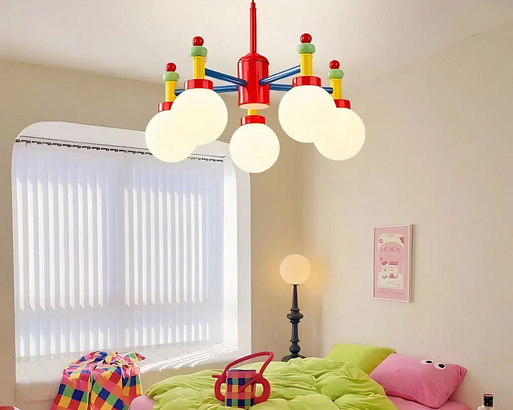Lustre chambre de bébé multicolore façon bilboquet, vue 7