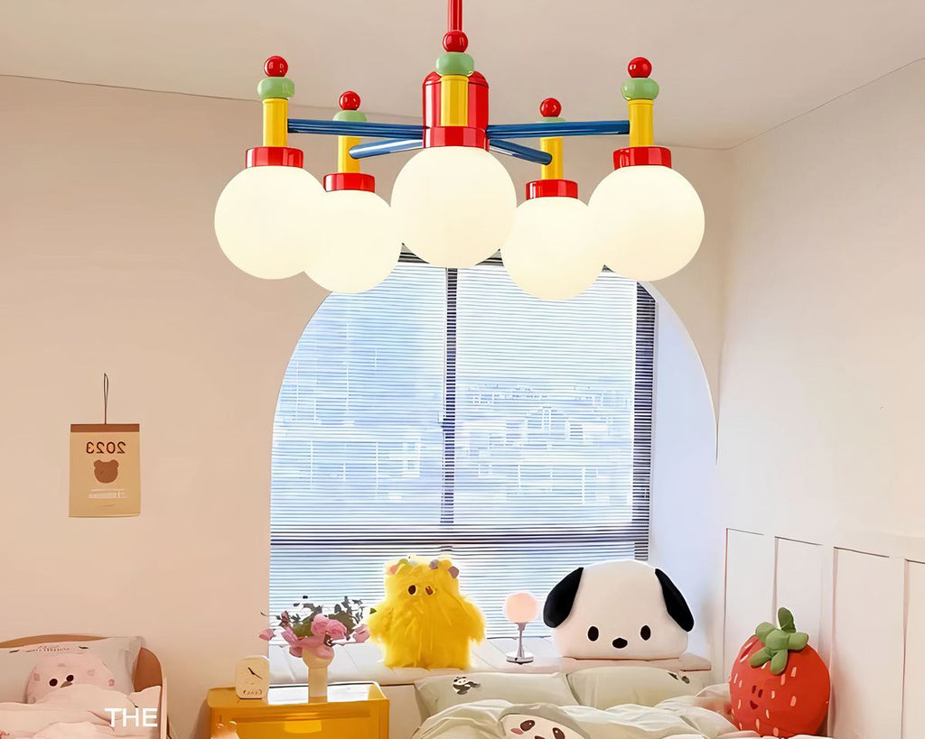 Lustre chambre de bébé multicolore façon bilboquet, vue 8
