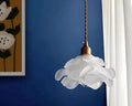 Lustre en verre givré en forme de fleur