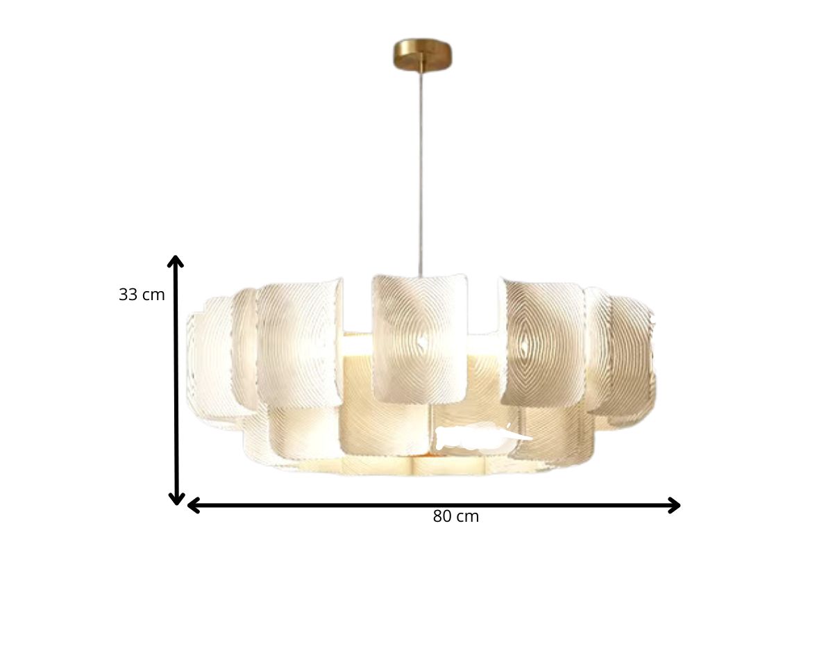 Lustre art déco XXL rond en acrylique beige, vue 9