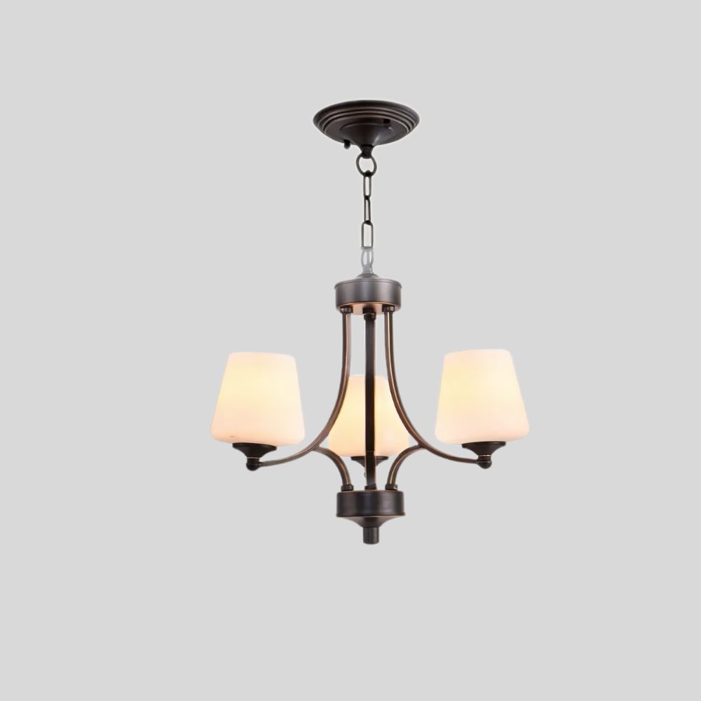 Lustre en fer forgé rétro et globes en verre, vue 11