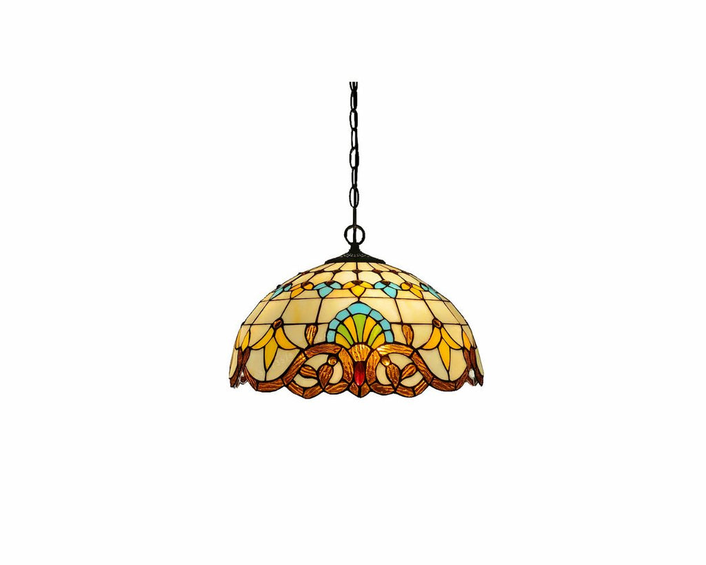 Lustre art déco méditerranéen en vitrail coloré, vue 4