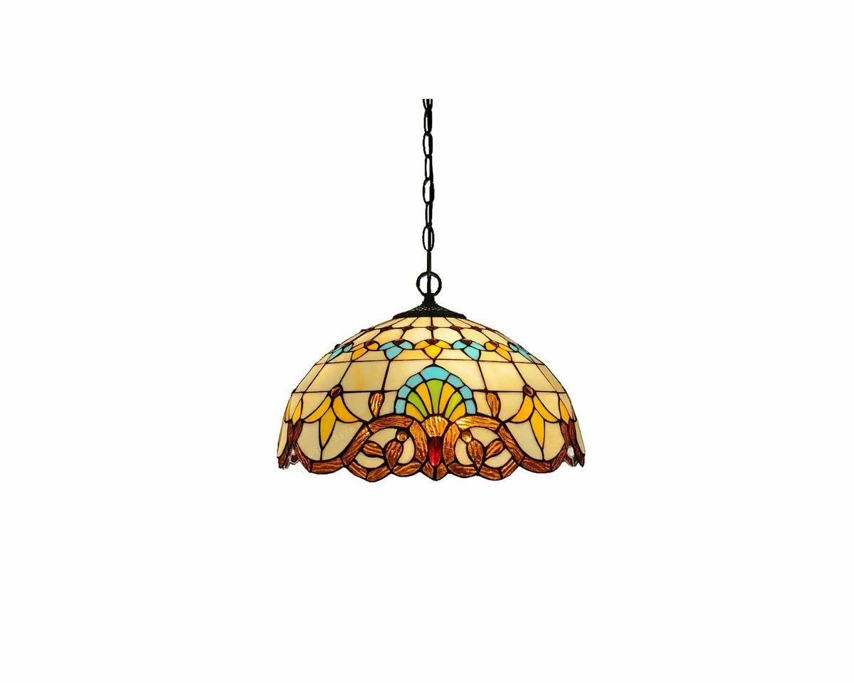 Lustre art déco méditerranéen en vitrail coloré, vue 4