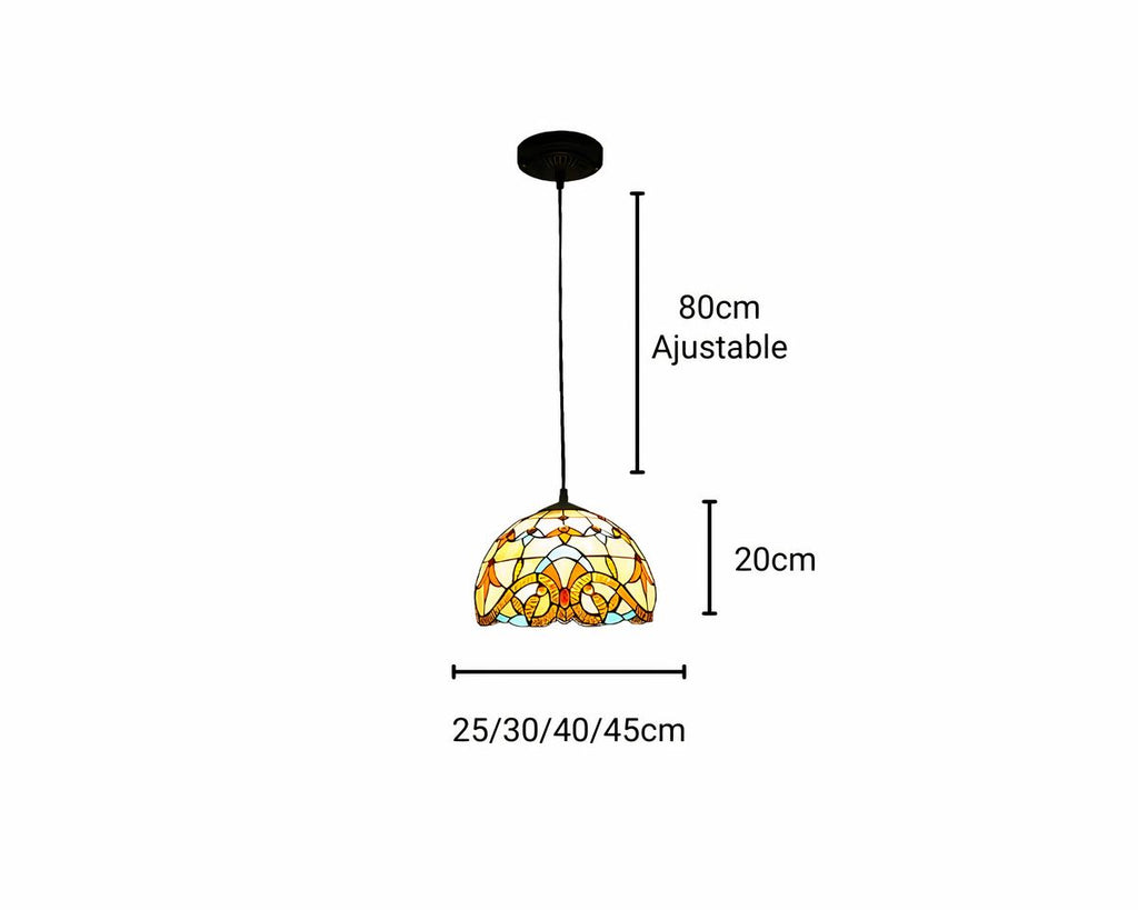 Lustre art déco méditerranéen en vitrail coloré, vue 5