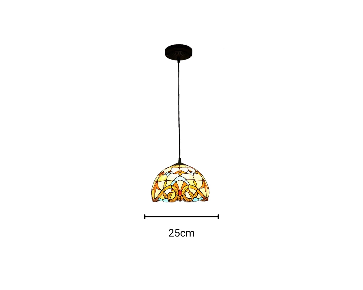 Lustre art déco méditerranéen en vitrail coloré, vue 6