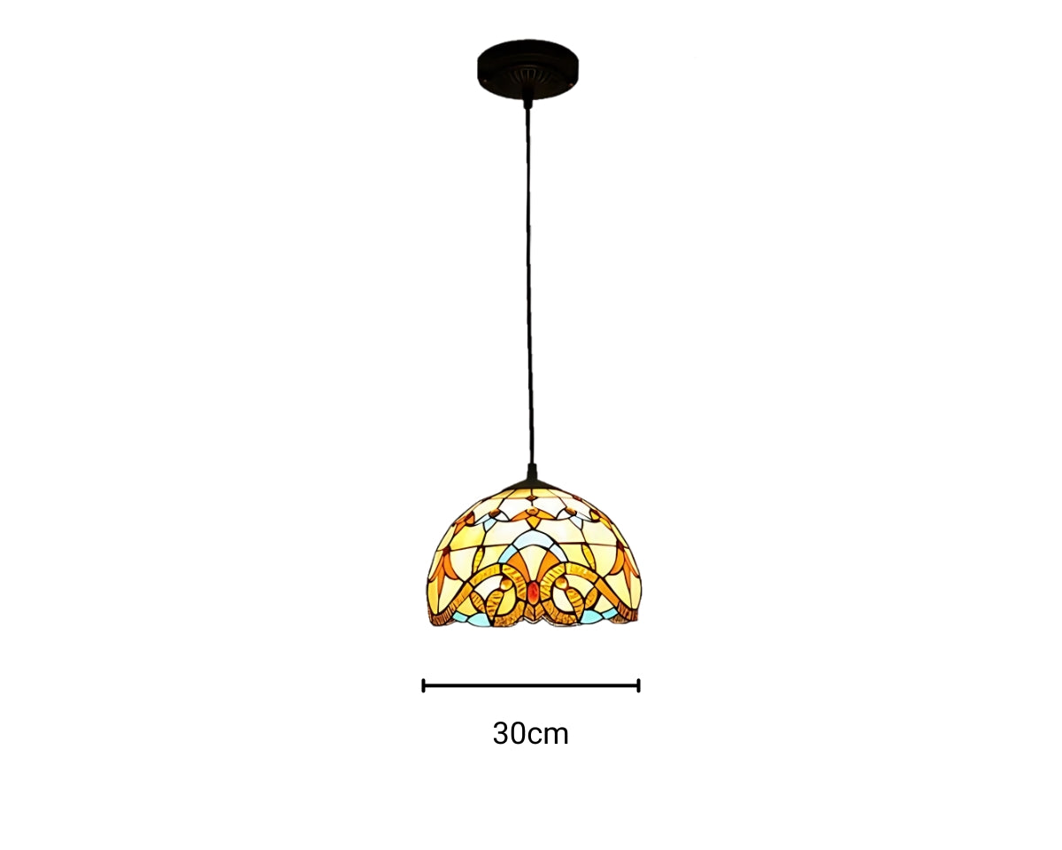 Lustre art déco méditerranéen en vitrail coloré, vue 7