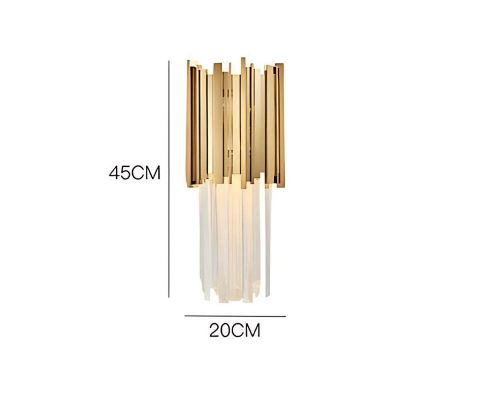 Lustre art déco en métal doré garni de cristaux, vue 5