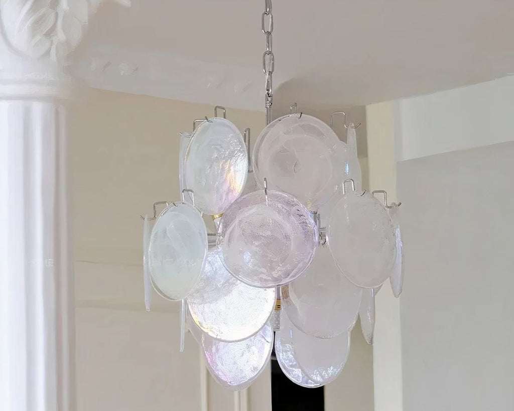 Lustre en verre nacré façon Murano à plaques, vue 6