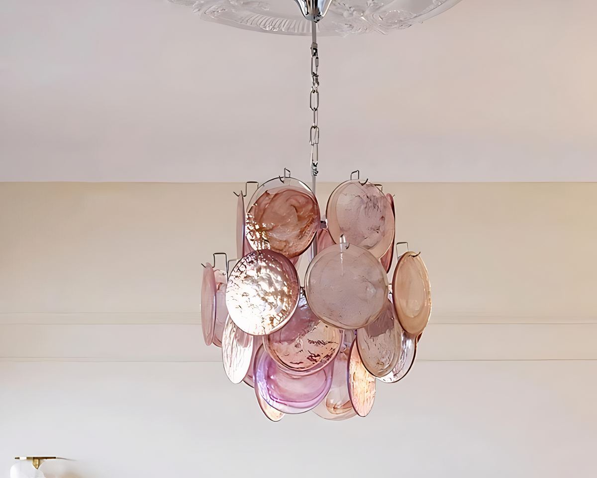 Lustre en verre nacré façon Murano à plaques, vue 7