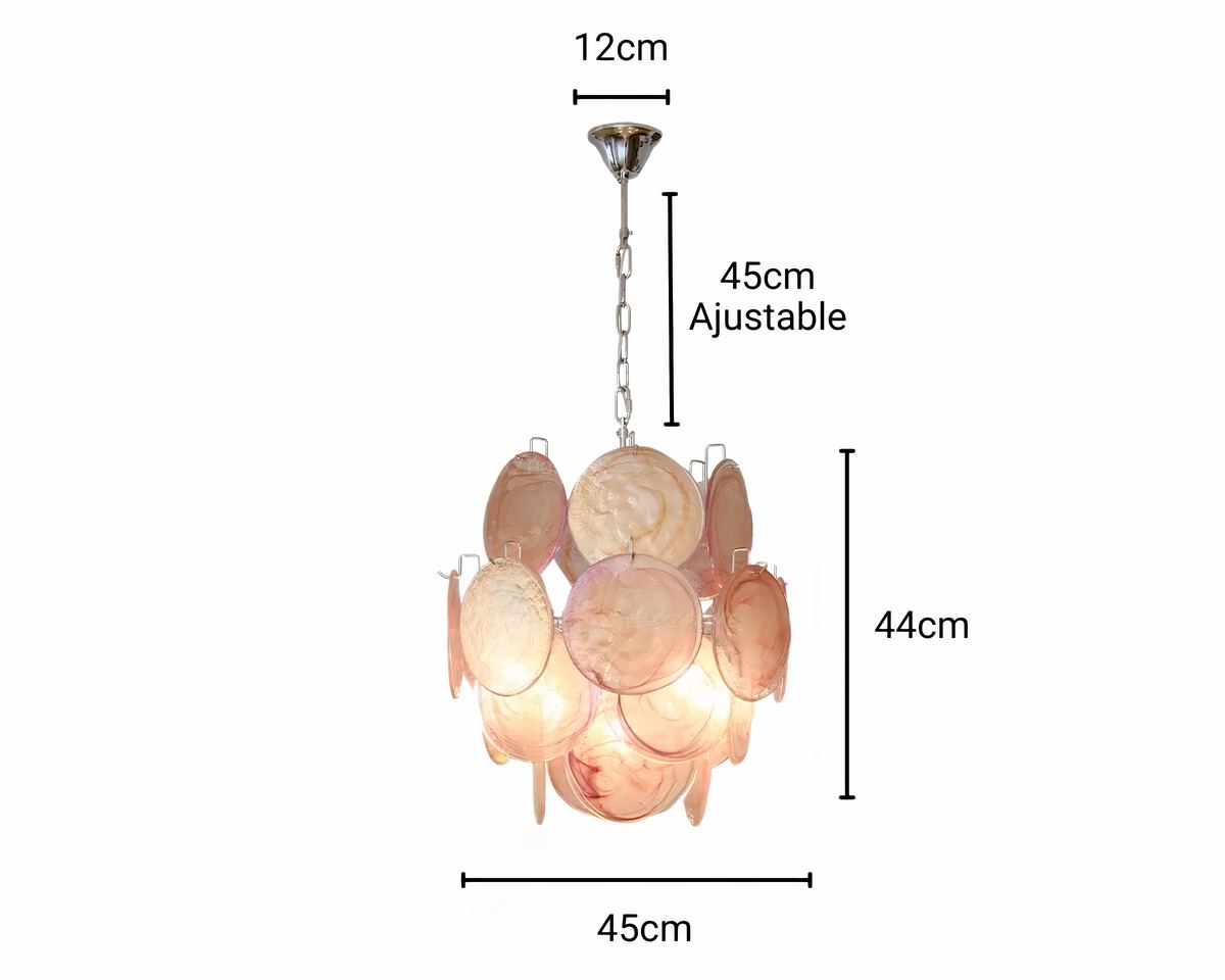 Lustre en verre nacré façon Murano à plaques, vue 9