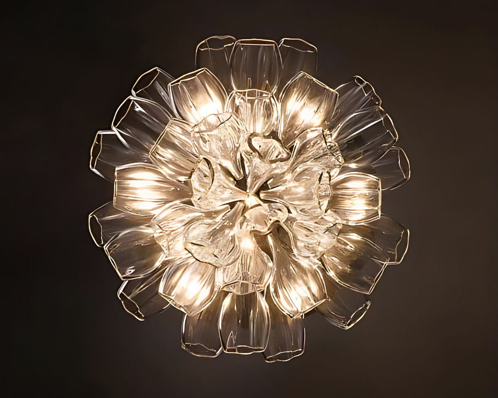 Lustre cristal en cascade de pétales transparents, vue 5