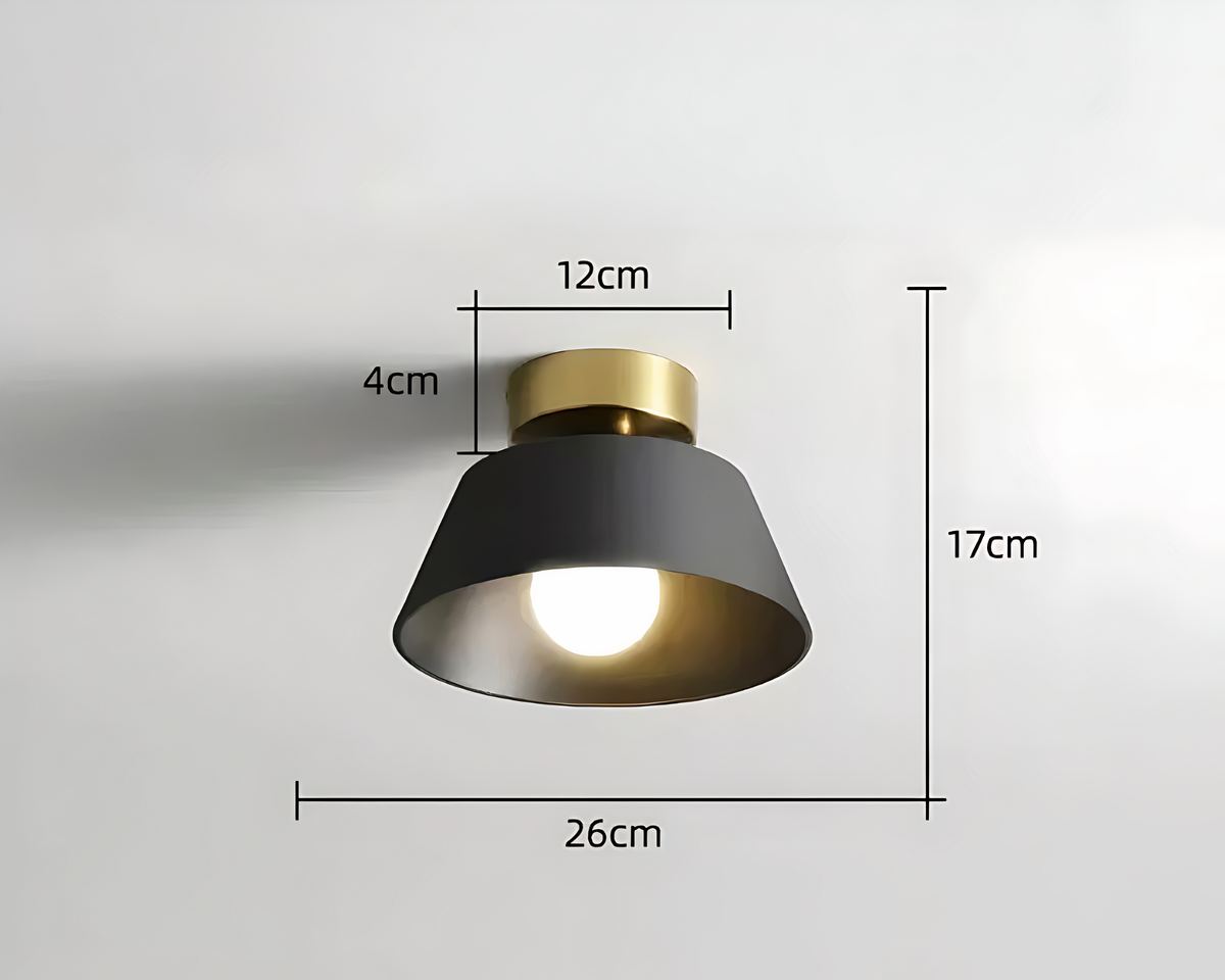 Lustre scandinave conique à touche dorée pour toilettes, vue 6