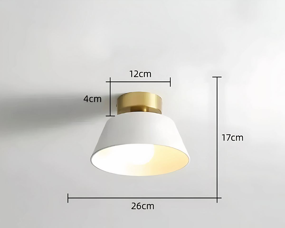 Lustre scandinave conique à touche dorée pour toilettes, vue 7