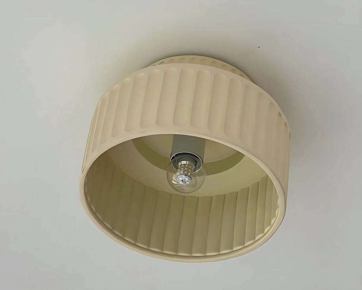Lustre salle de bain plafonnier rond rainuré, vue 4