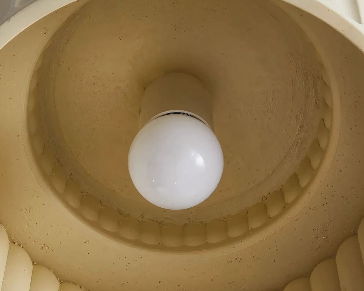 Lustre salle de bain plafonnier rond rainuré, vue 5