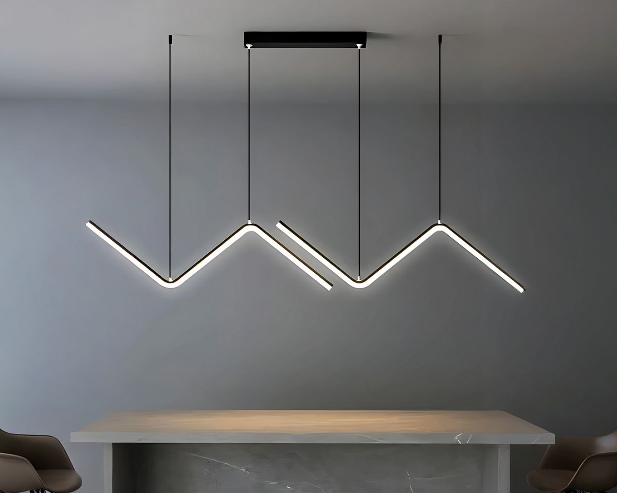 Lustre moderne grand modèle à barres géométriques