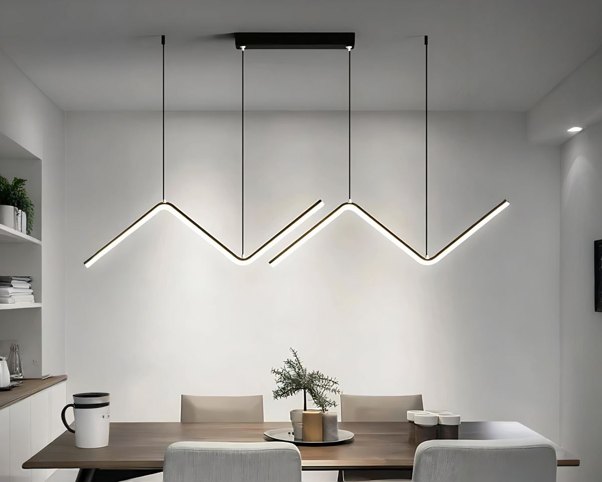 Lustre moderne grand modèle à barres géométriques, vue 4