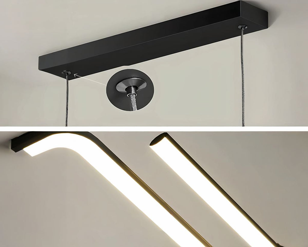 Lustre moderne grand modèle à barres géométriques, vue 5