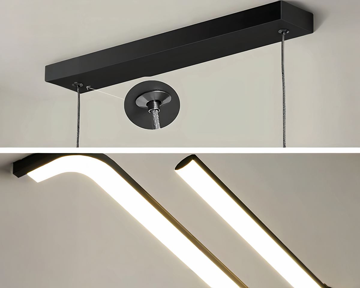 Lustre moderne grand modèle à barres géométriques, vue 5