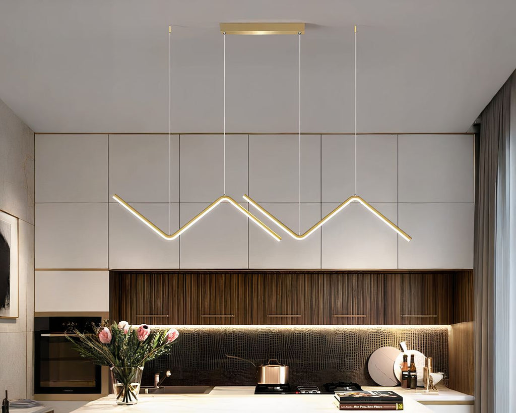 Lustre moderne grand modèle à barres géométriques, vue 6