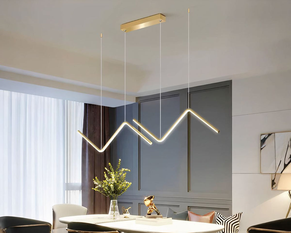 Lustre moderne grand modèle à barres géométriques, vue 7