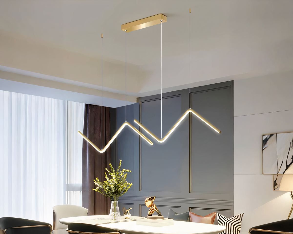 Lustre moderne grand modèle à barres géométriques, vue 7