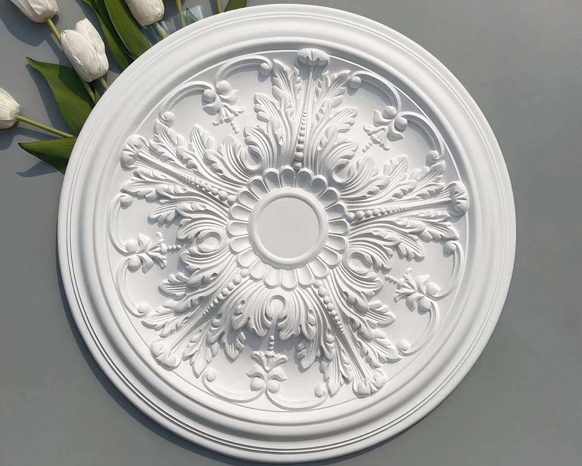 Rosace pour lustre ronde en plâtre, 51 cm