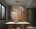 Grand lustre à cercles modulables en aluminium marron, vue 3