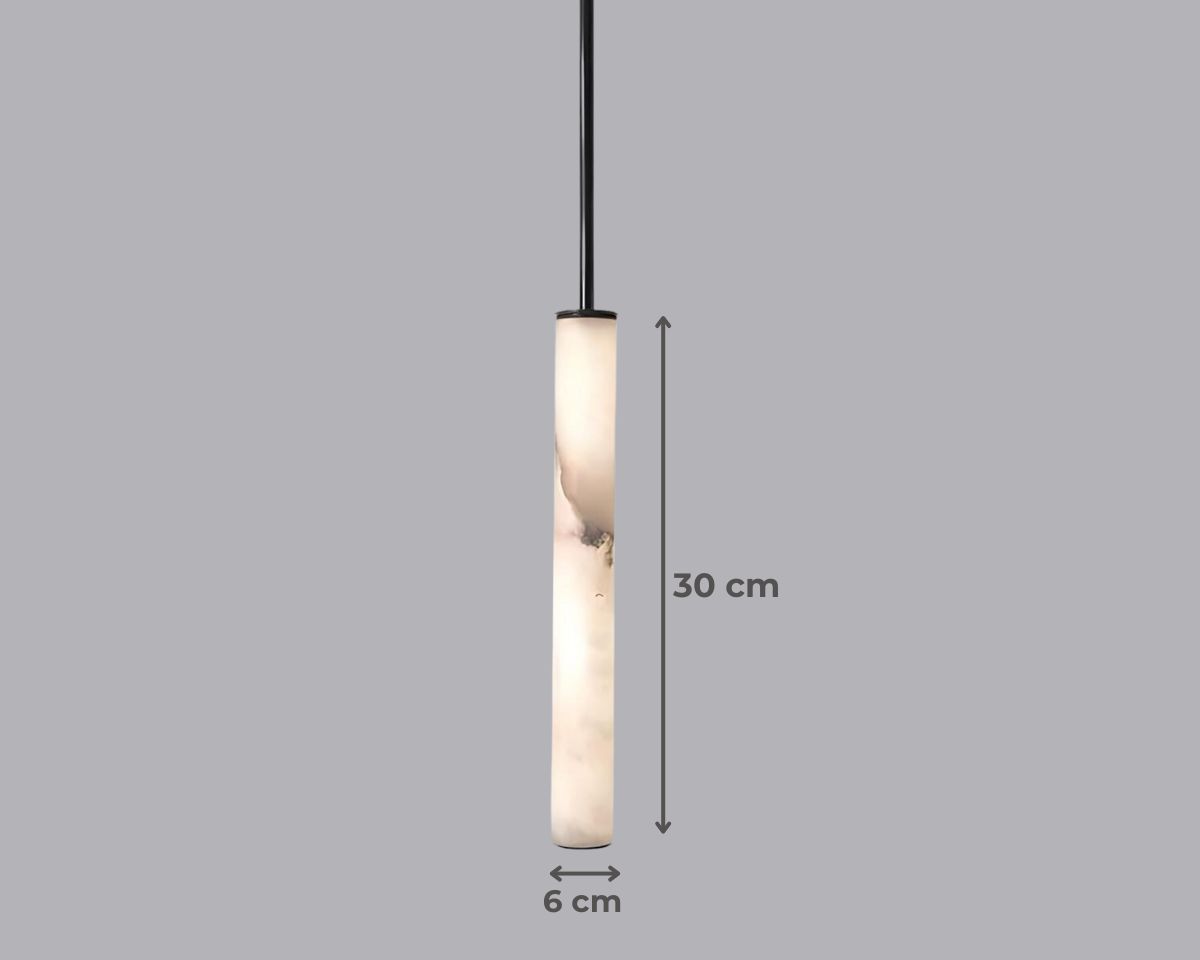 Lustre ancien années 60 en marbre blanc naturel, vue 5