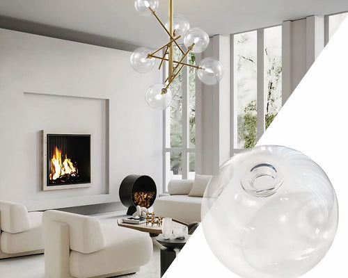 Globe en verre transparent pour lustre