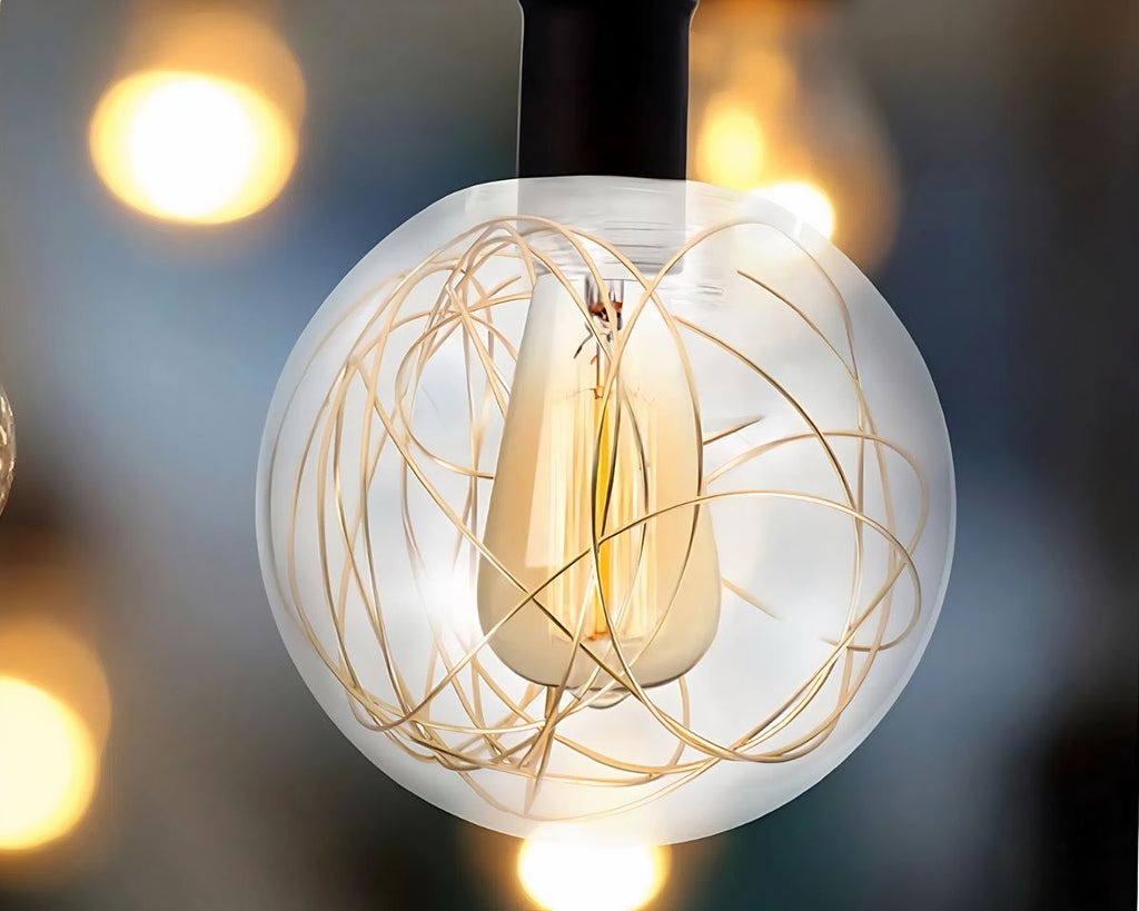 Boule en verre pour lustre à fils métalliques