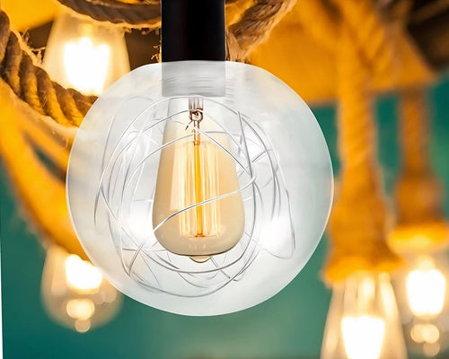 Boule en verre pour lustre à fils métalliques, vue 2