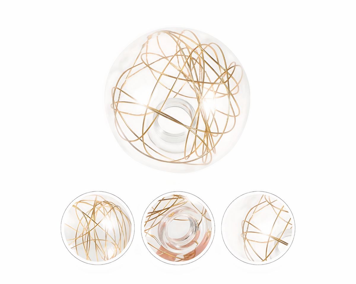 Boule en verre pour lustre à fils métalliques, vue 4