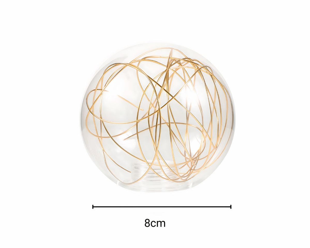 Boule en verre pour lustre à fils métalliques, vue 6