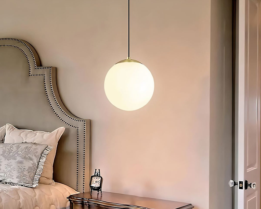 Boule en verre pour lustre, blanc opalin, vue 2