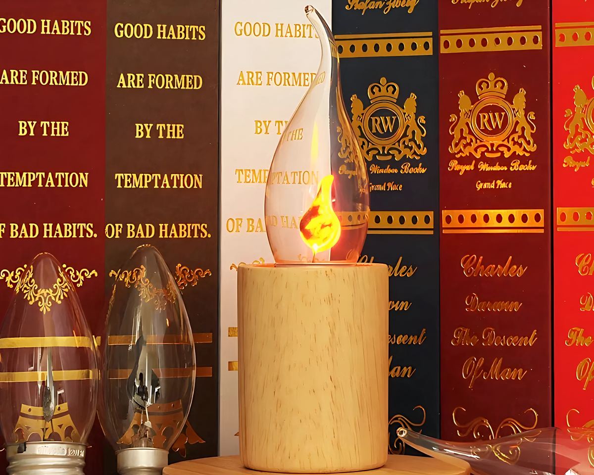 Ampoule bougie LED pour lustre, effet flamme