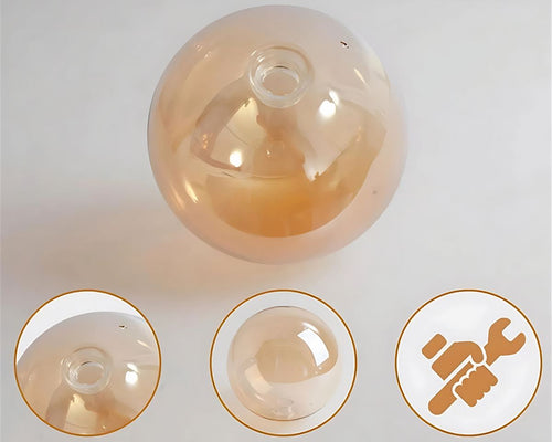 Globe en verre ambré pour lustre, vue 2