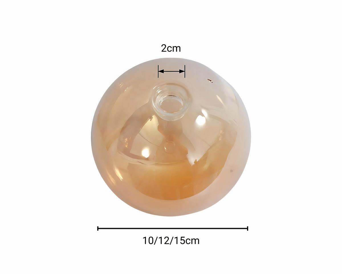 Globe en verre ambré pour lustre, vue 4
